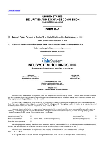 Thumbnail InfuSystem 10-Q Quarterly Report FY2017 