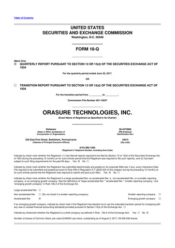 Thumbnail OraSure Technologies 10-Q Quarterly Report FY2017 