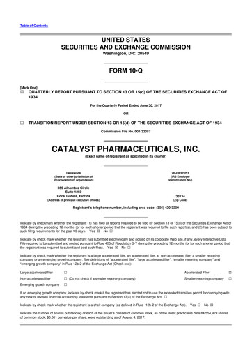 Thumbnail Catalyst Pharmaceuticals 10-Q Quarterly Report FY2017 