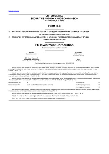 Vorschaubild FS KKR Capital
 10-Q Quartalsbericht  