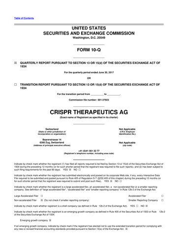 Thumbnail CRISPR Therapeutics 10-Q Quarterly Report FY2017 