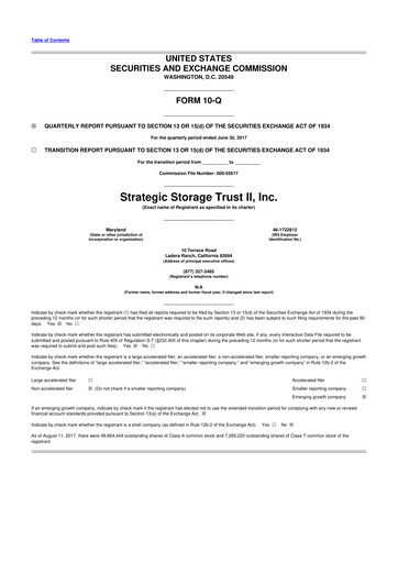 Vorschaubild SmartStop Self Storage REIT 10-Q Quartalsbericht 2017 