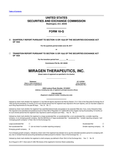 Thumbnail Viridian Therapeutics 10-Q Quarterly Report FY2017 