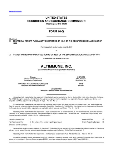 Thumbnail Altimmune 10-Q Quarterly Report FY2017 