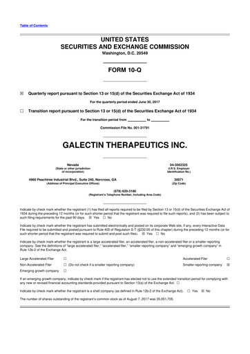 Thumbnail Galectin Therapeutics 10-Q Quarterly Report FY2017 