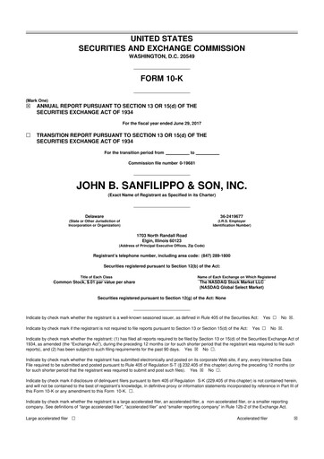 Thumbnail John B. Sanfilippo & Son 10-K Annual Report 2017