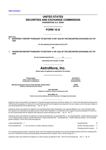 Miniature AstroNova, Inc. 10-Q Rapport trimestriel 2018 