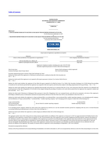 Thumbnail Thor Industries
 10-K Annual Report 2017