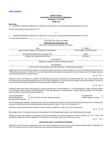 Thumbnail Worthington Enterprises 10-Q Quarterly Report FY2018 