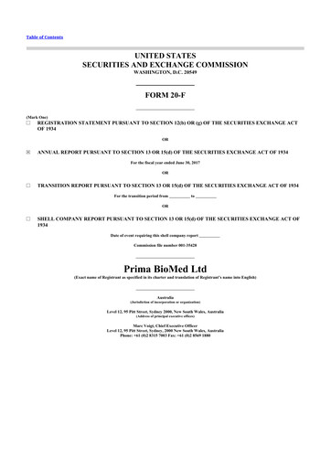 Thumbnail Immutep 20-F Annual Report 