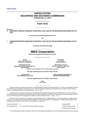 Thumbnail Imax Corp 10-Q Quarterly Report FY2017 