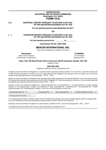 Thumbnail Mercer International 10-Q Quarterly Report FY2017 