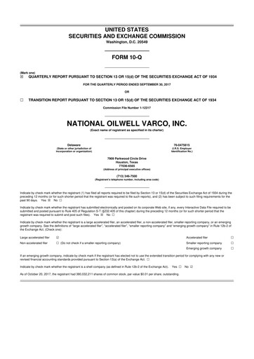 Thumbnail NOV 10-Q Quarterly Report FY2017 