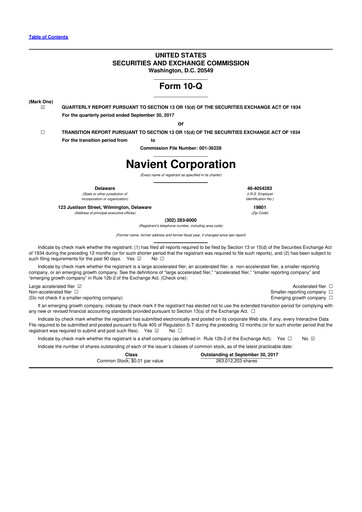Vorschaubild Navient 10-Q Quartalsbericht 2017 