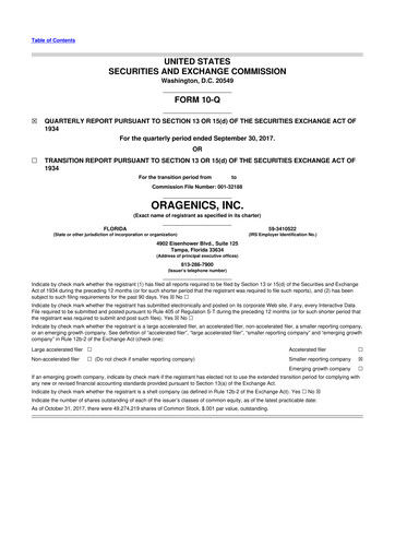 Thumbnail Oragenics 10-Q Quarterly Report FY2017 
