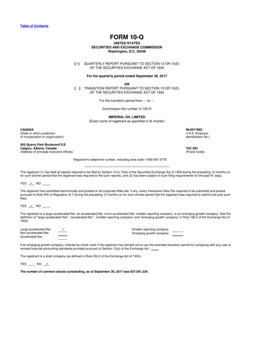 Thumbnail Imperial Oil
 10-Q Quarterly Report FY2017 