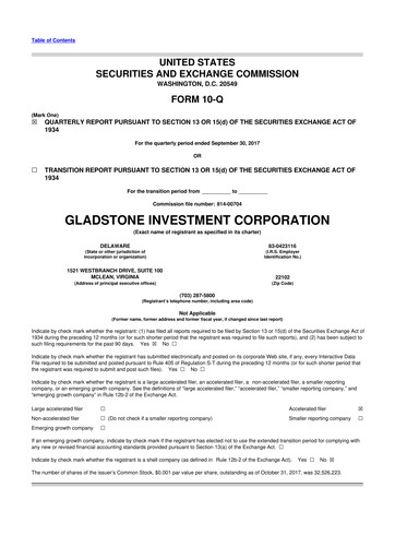 Thumbnail Gladstone Investment 10-Q Quarterly Report FY 