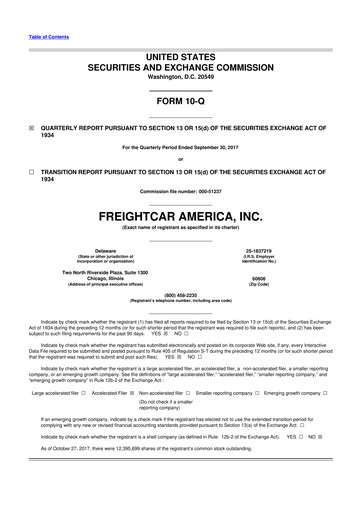 Thumbnail FreightCar America
 10-Q Quarterly Report FY2017 
