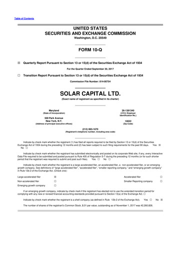 Vorschaubild SLR Investment 10-Q Quartalsbericht  