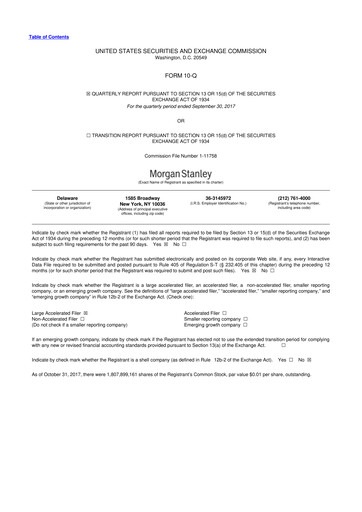 Thumbnail Morgan Stanley 10-Q Quarterly Report FY2017 