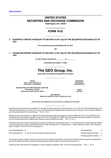 Thumbnail Geo Group 10-Q Quarterly Report FY2017 