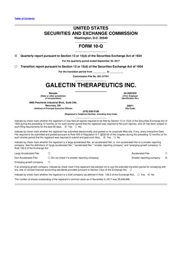 Thumbnail Galectin Therapeutics 10-Q Quarterly Report FY2017 