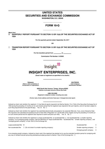 Thumbnail Insight Enterprises
 10-Q Quarterly Report FY2017 