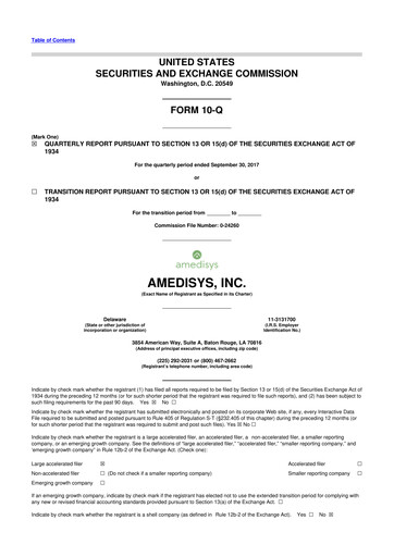 Thumbnail Amedisys 10-Q Quarterly Report FY2017 