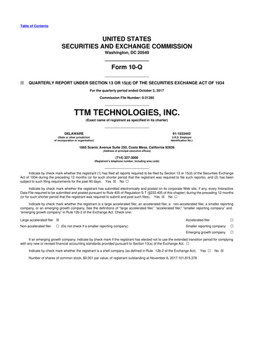 Thumbnail TTM Technologies
 10-Q Quarterly Report FY2017 