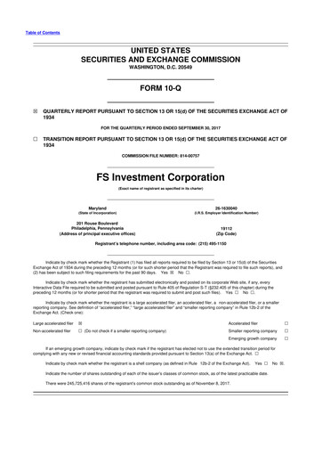 Vorschaubild FS KKR Capital
 10-Q Quartalsbericht  