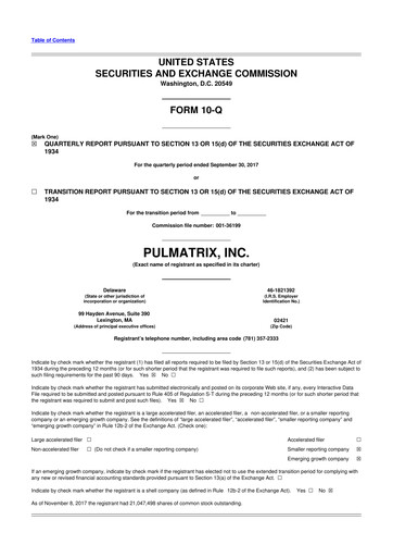 Thumbnail Pulmatrix 10-Q Quarterly Report FY2017 