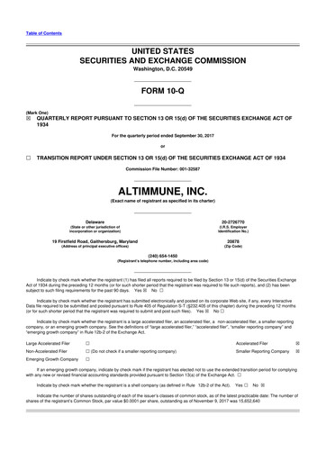 Thumbnail Altimmune 10-Q Quarterly Report FY2017 