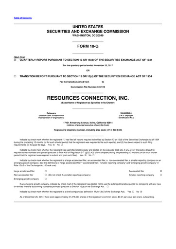 Thumbnail RGP (Resources Connection) 10-Q Quarterly Report FY2018 