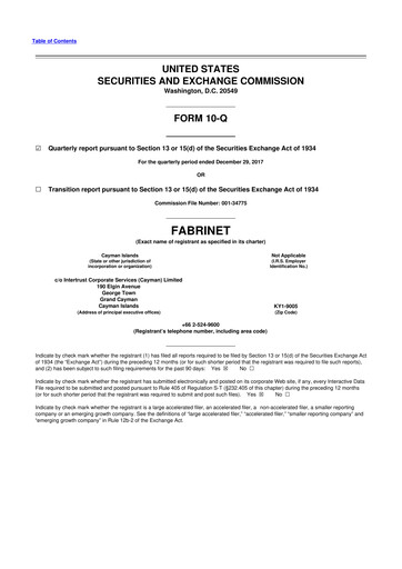 Thumbnail Fabrinet
 10-Q Quarterly Report FY2018 