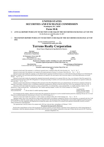 Thumbnail Terreno Realty
 10-K Annual Report 2017