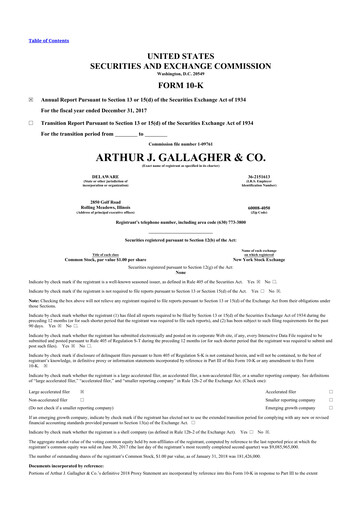 Thumbnail Arthur J. Gallagher & Co.
 10-K Annual Report 2017