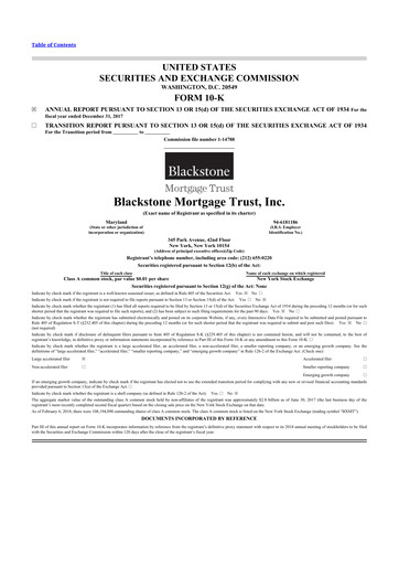 Thumbnail Blackstone Mortgage Trust
 10-K Annual Report 2017