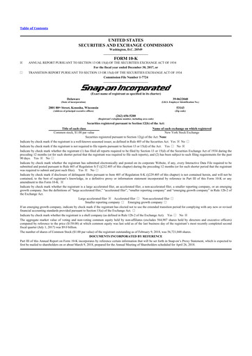 Thumbnail Snap-on 10-K Annual Report 2017