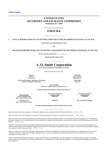 Thumbnail A. O. Smith 10-K Annual Report 2017