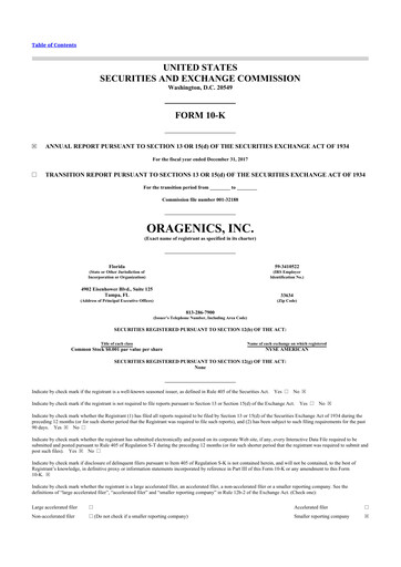 Thumbnail Oragenics 10-K Annual Report 2017