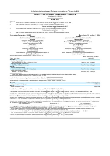 Thumbnail RELX 20-F Annual Report 