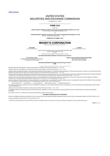 Thumbnail Moody's 10-K Annual Report 2017
