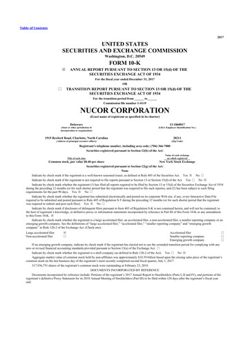 Thumbnail Nucor
 10-K Annual Report 2017