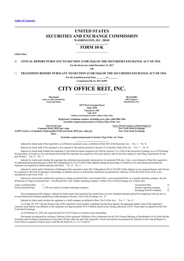 Thumbnail City Office REIT
 10-K Annual Report 2017