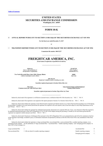 Thumbnail FreightCar America
 10-K Annual Report 2017