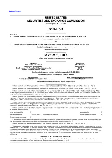 Vorschaubild Myomo 10-K Jahresbericht 2017
