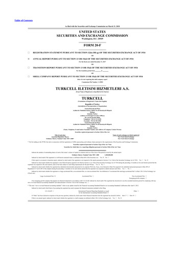 Thumbnail Turkcell 20-F Annual Report 2017