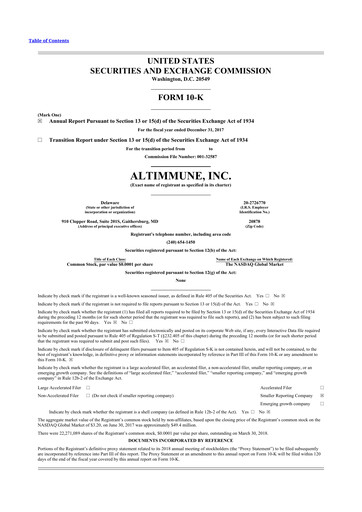 Vorschaubild Altimmune 10-K Jahresbericht 2017