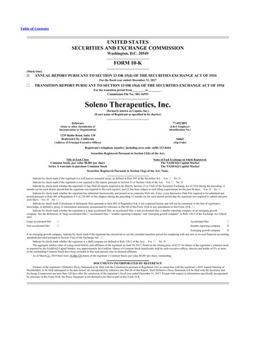 Thumbnail Soleno Therapeutics 10-K Annual Report 2017