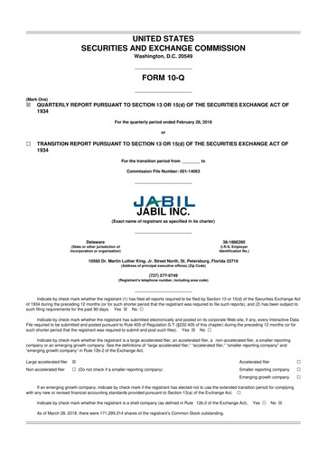 Thumbnail Jabil 10-Q Quarterly Report FY2018 